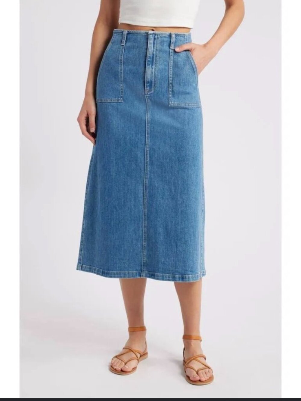 LE JEAN by Charlie Gay Jocelyn Denim Midi Skirt Size XS